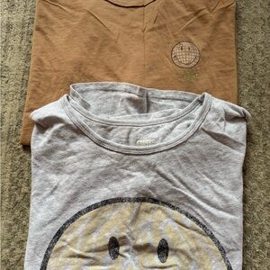 Gray Cartoon Face Short Sleeve Tee